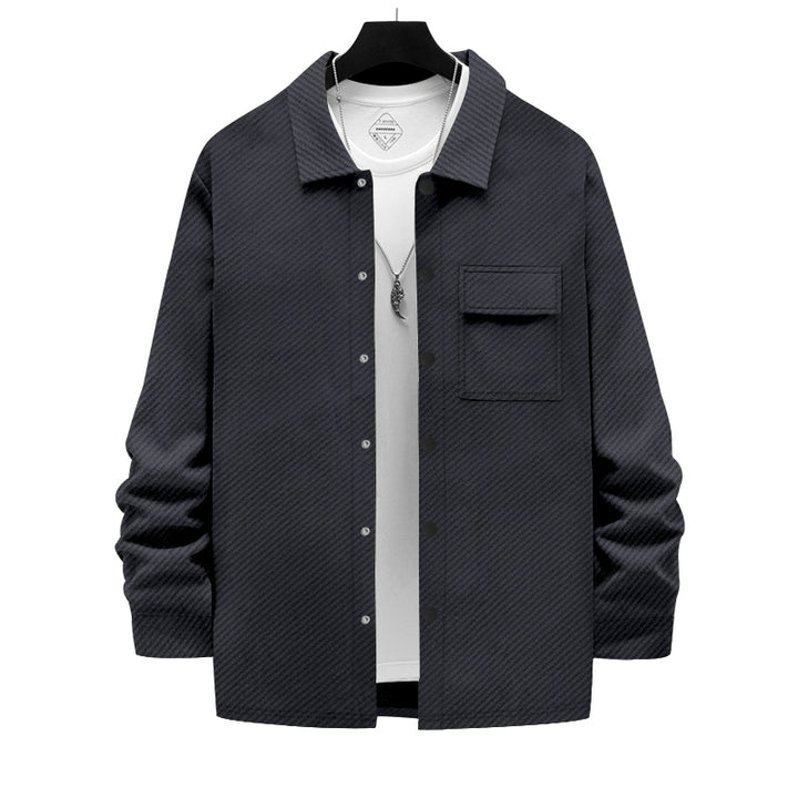Herren lässige Freizeitjacke mit strukturiertem Design und praktischen Taschen Echoarchiv