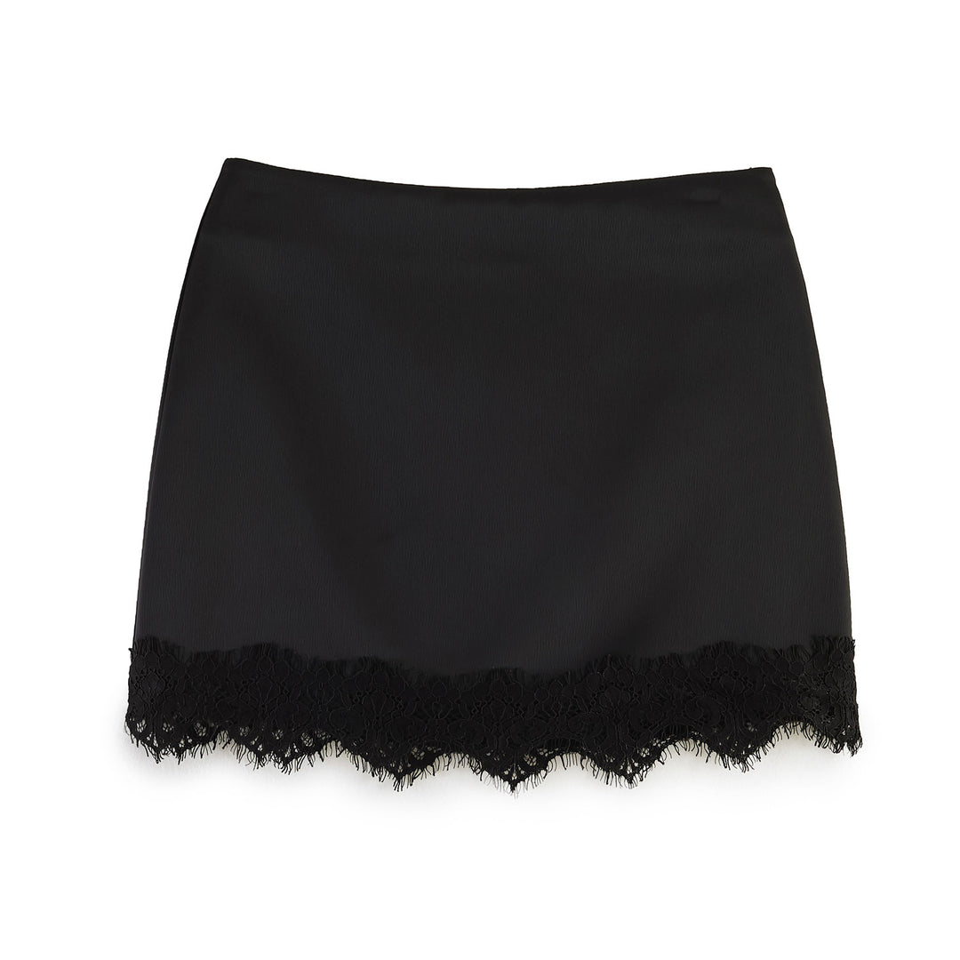 Damen Feiner Rock mit eleganter Spitzenverzierung Echo Archiv