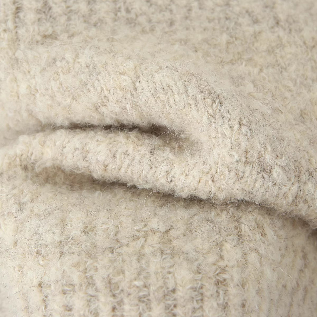 Damen kurze gezippte Strickjacke mit Stehkragen und Rippenbund Echoarchiv