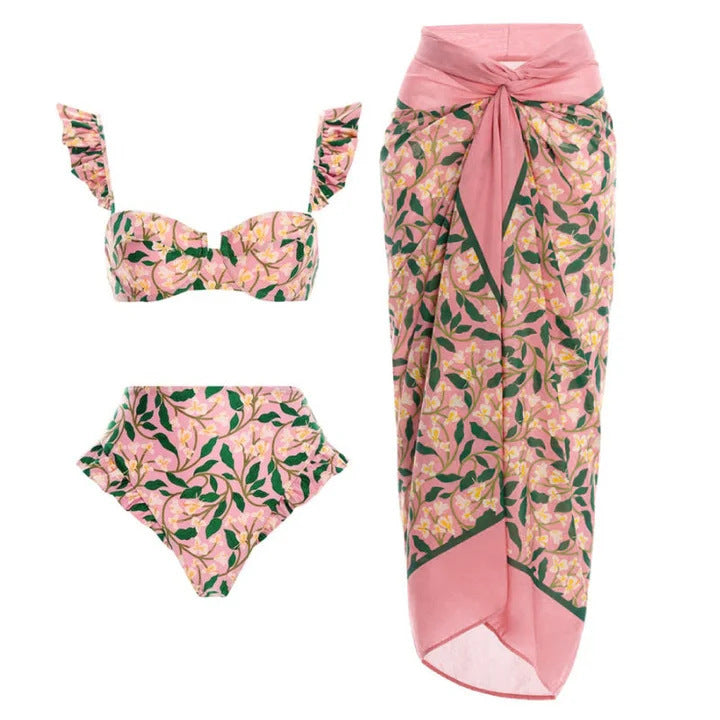Damen Bikiniset mit verspielten Rüschendetails Echo Archiv