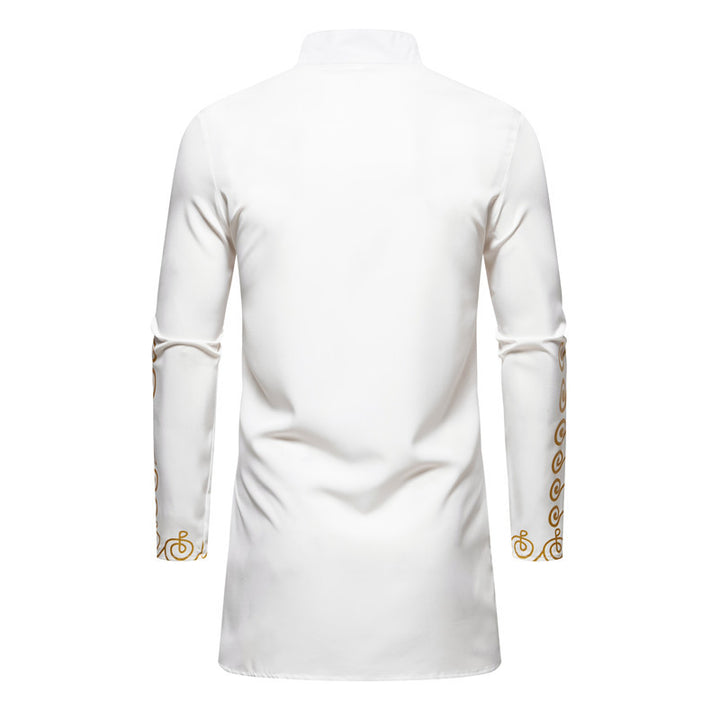 Herren Lange Tunika mit Stehkragen und goldverziertem Ornament Echo Archiv
