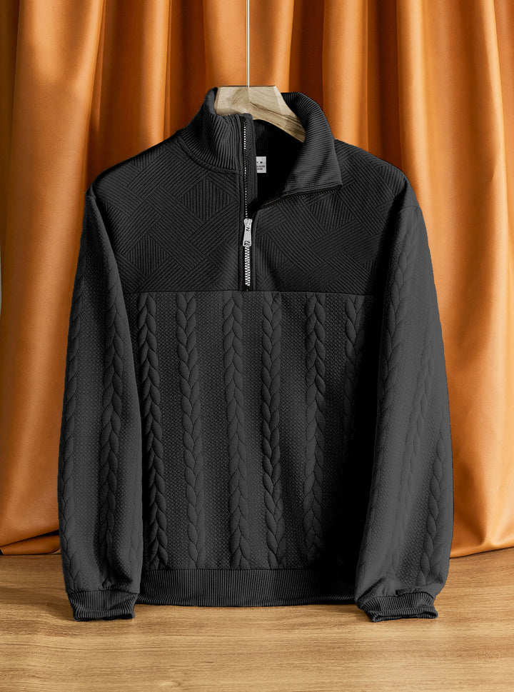 Herren Strickpullover mit hohem Kragen und strukturiertem Design Echoarchiv