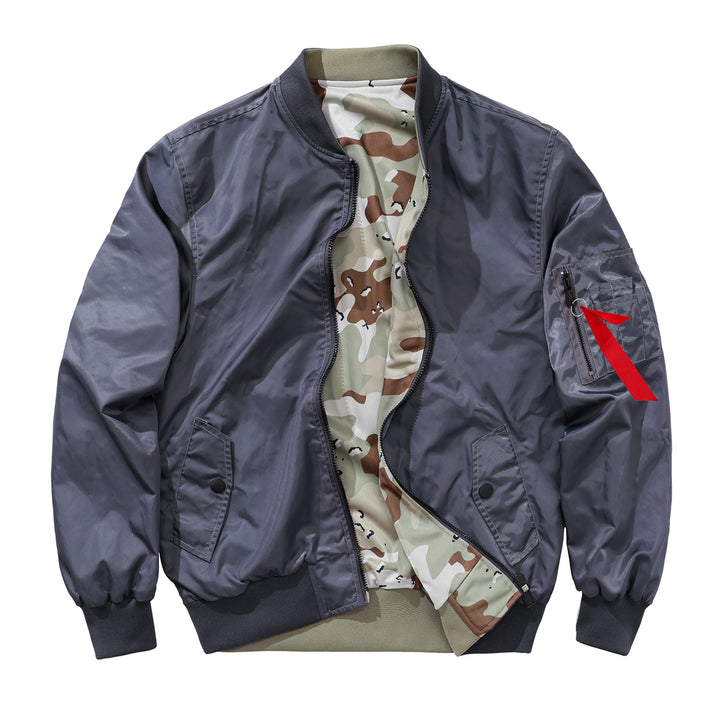 Men's reversible lightweight insulated bomber jacket with sleeve utility pocket – Brevano