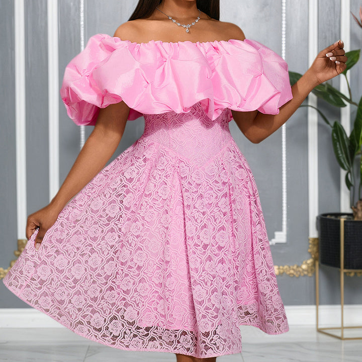 Damen Freizeitkleid mit schulterfreiem Volant Echo Archiv