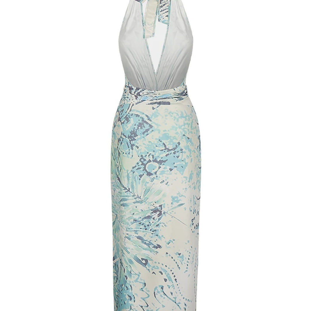Damen Maxi-Kleid mit raffinierten Drapierungen und dekorativer Satineinfassung Echo Archiv