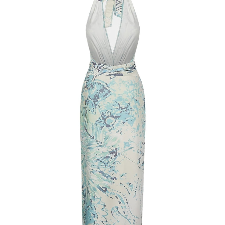 Damen Maxi-Kleid mit raffinierten Drapierungen und dekorativer Satineinfassung Echo Archiv