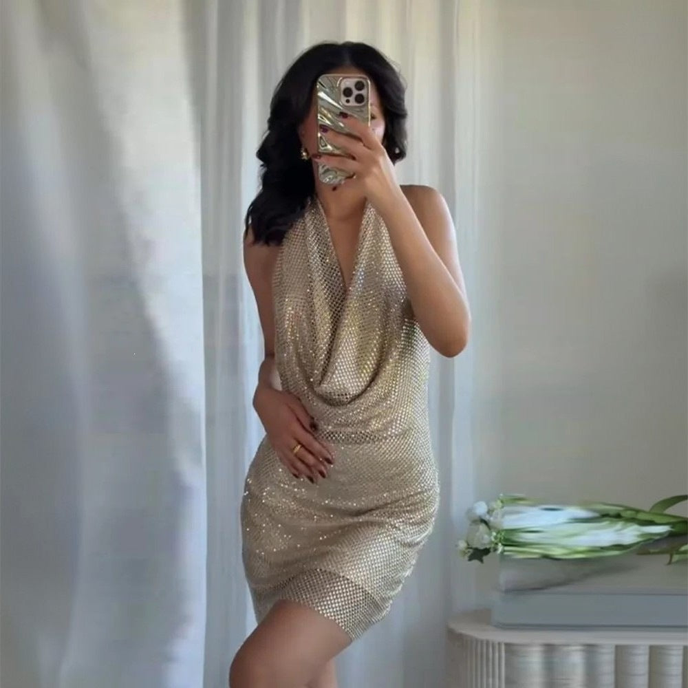 Damen glamouröses Pailletten-Minikleid Echo Archiv