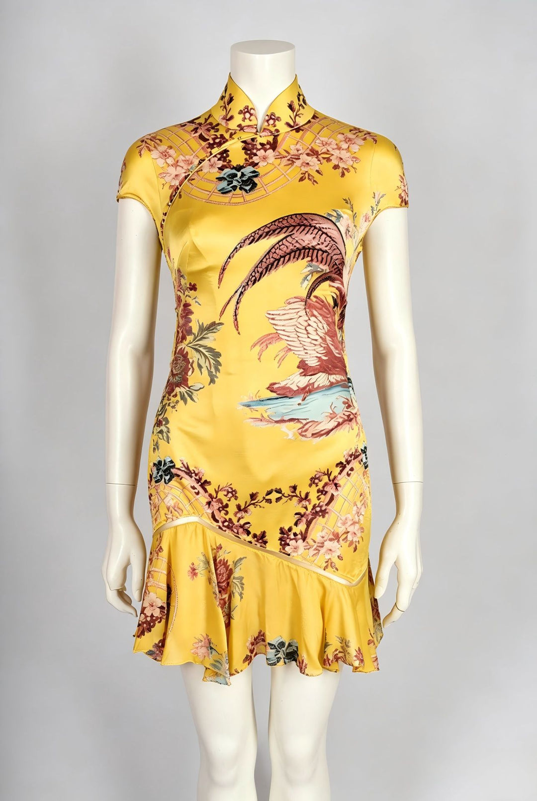 Damen Chiffon-Kleid mit asiatischem Design und Rüschendetails Echo Archiv