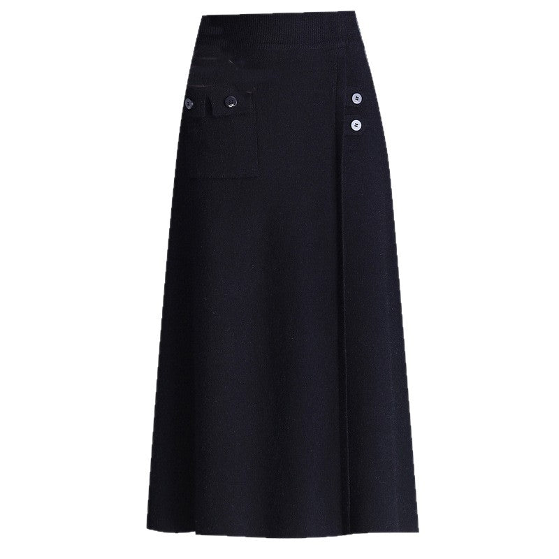 Damen Eleganter Maxirock mit praktischen Taschen und Knopfdetails Echo Archiv