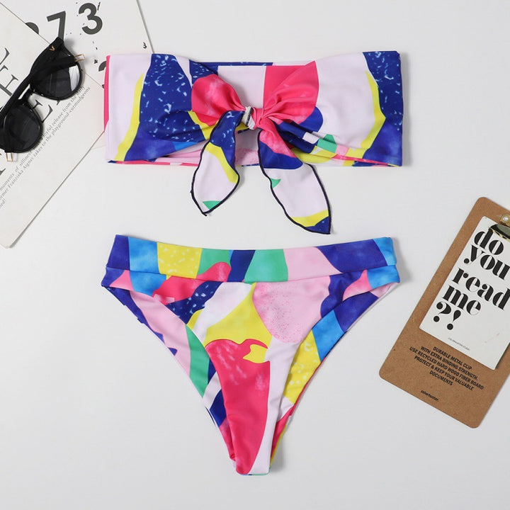 Damen Bandeau Bikini mit kreativen Mustern Echo Archiv