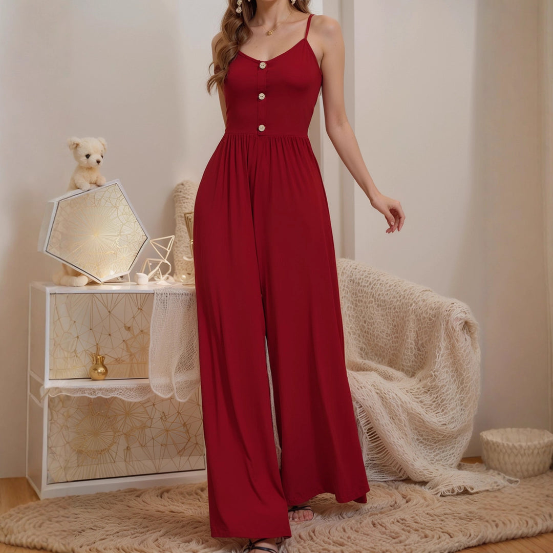 Damen Jumpsuit mit knöpfbarem Oberteil und weitem Bein Echo Archiv