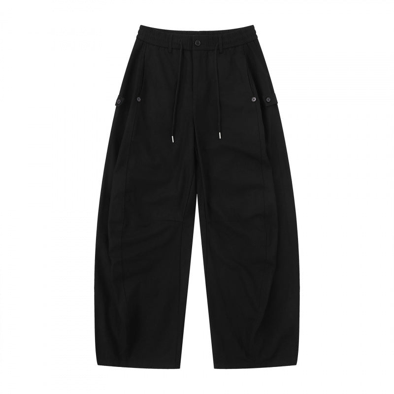 Damen Weite Culotte-Cargo-Hose mit elastischem Bund, Tunnelzug und aufgesetzten Taschen Echo Archiv