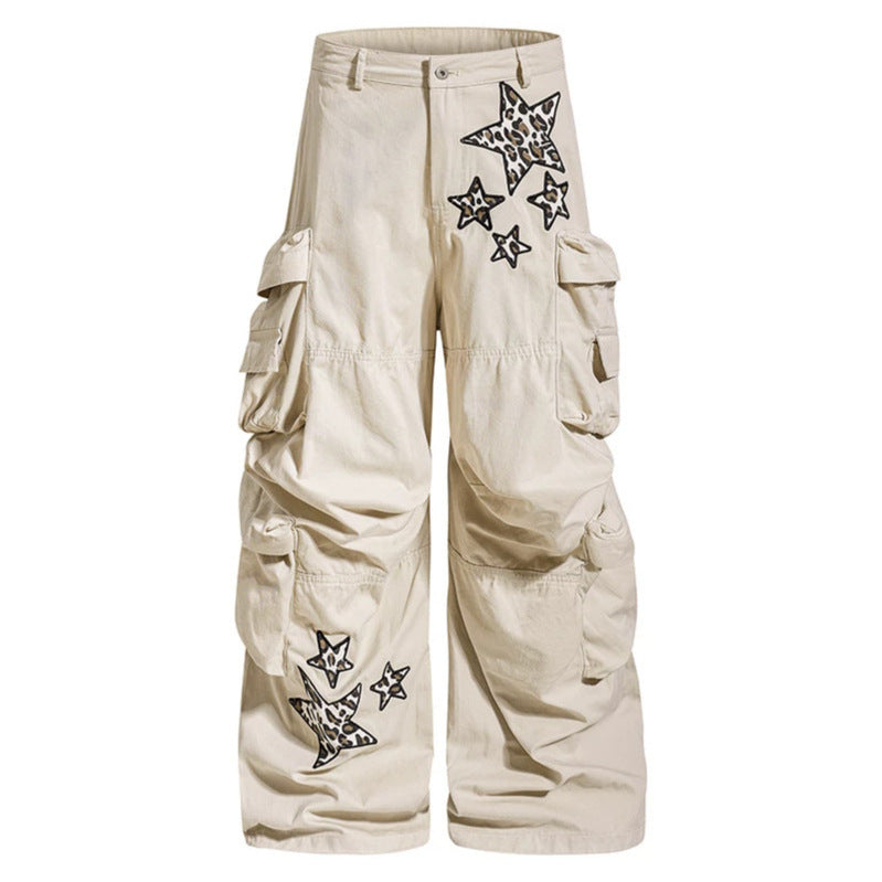Damen weite Cargo-Culottehose mit Oversize-Taschen und Stern-Leo-Applikation Echoarchiv