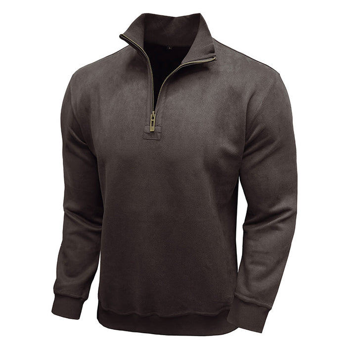 Herren Fleece-Pullover mit Stehkragen und Reißverschluss Echoarchiv
