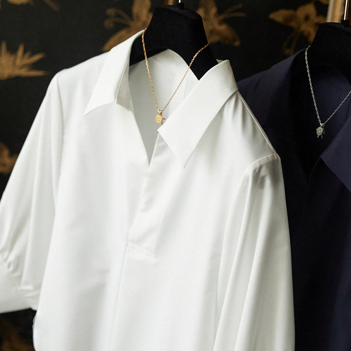 Damen Elegante Bluse mit Übergrößen und weiten Ärmeln Echoarchiv