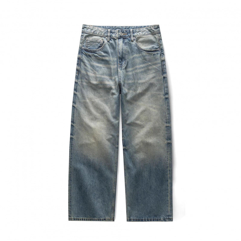 Damen Weitgeschnittene Straight‑Leg Jeans mit hoher Taille und Vintage‑Waschung Echo Archiv