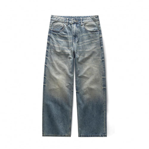 Damen Weitgeschnittene Straight‑Leg Jeans mit hoher Taille und Vintage‑Waschung Echo Archiv