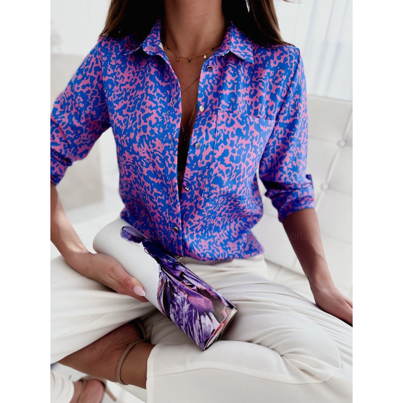 Damen modische Bluse mit künstlerischem Linienstil Echo Archiv