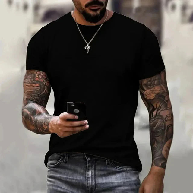 Herren Klassisches Baumwoll-T-Shirt mit Rundhalsausschnitt Echoarchiv