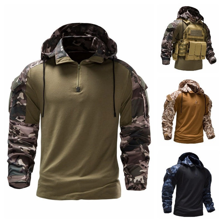 Herren taktischer Pullover mit Kapuze und Camouflage-Ärmeln Echoarchiv