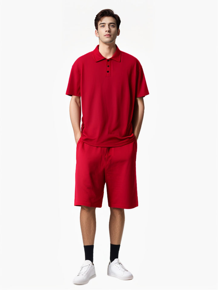 Herren Sportliches Kurzarm-Polo mit passendem Bermuda-Shorts Echoarchiv