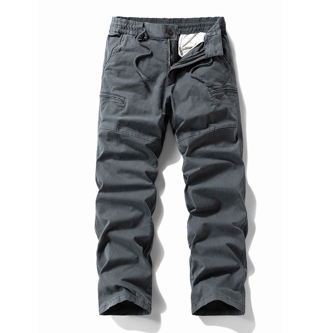 Herren Komfort-Canvas-Cargo-Hose mit elastischem Tunnelzugbund, Kniepaneelen und Multifachtaschen Echo Archiv