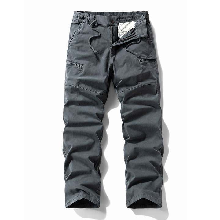 Herren Komfort-Canvas-Cargo-Hose mit elastischem Tunnelzugbund, Kniepaneelen und Multifachtaschen Echo Archiv