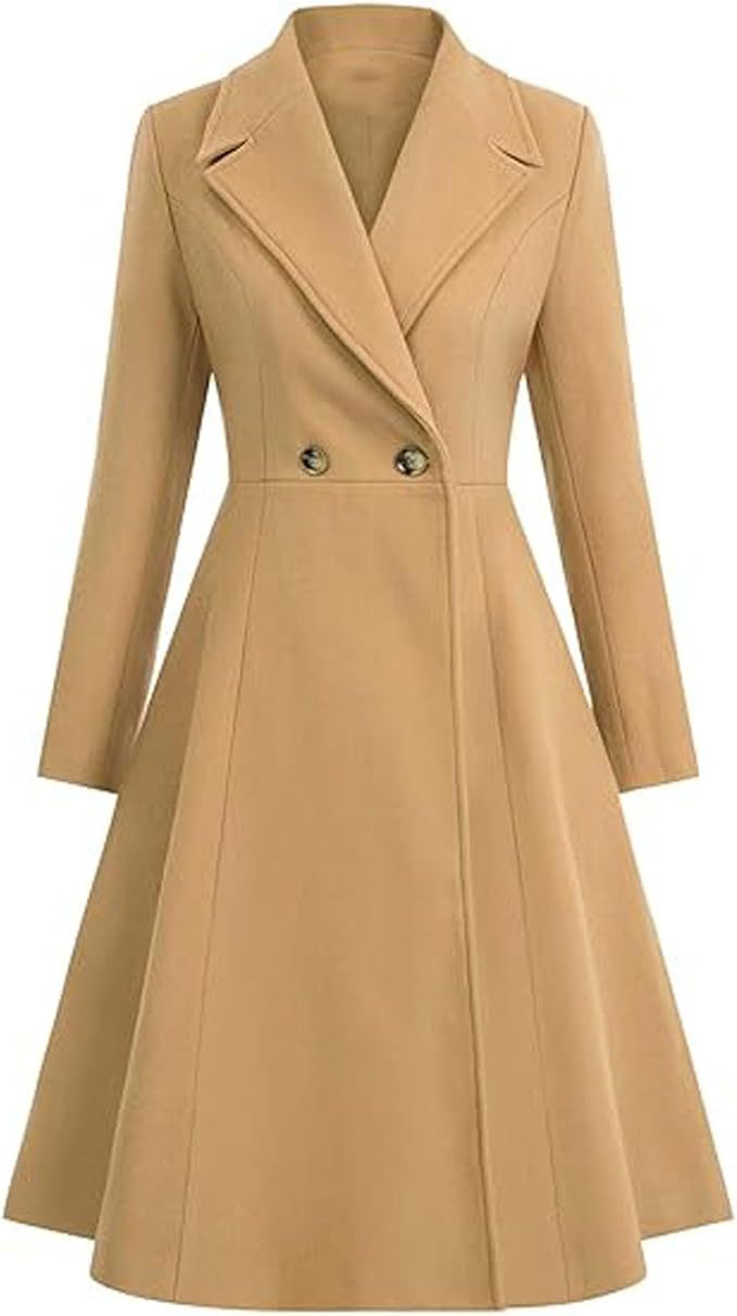 Damen Eleganter Oversize-Mantel mit doppelter Knopfreihe – Montévia