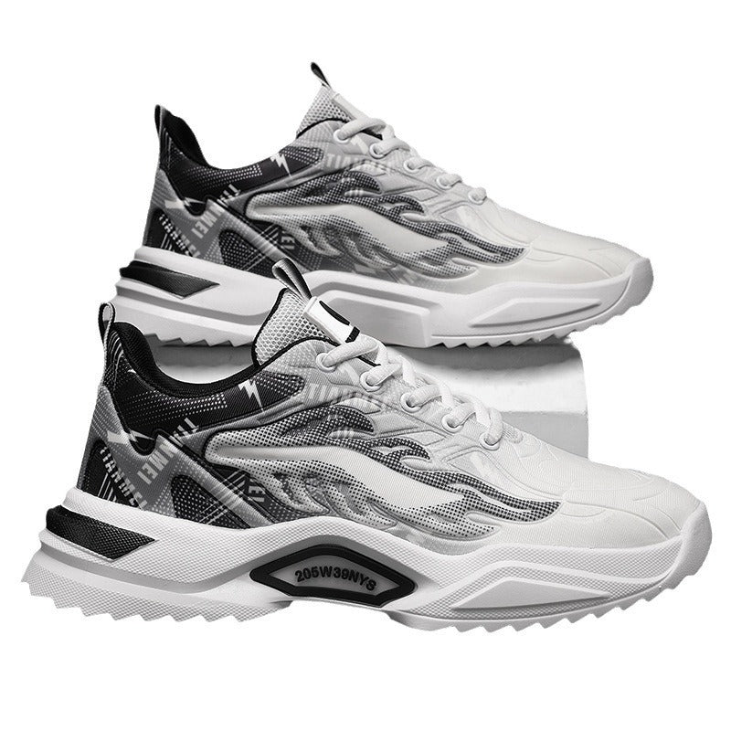 Unisex leichte Fashion-Plateau-Sneaker mit atmungsaktivem Mesh, dynamischem Wellenprint und gepolstertem Einstieg – Norré