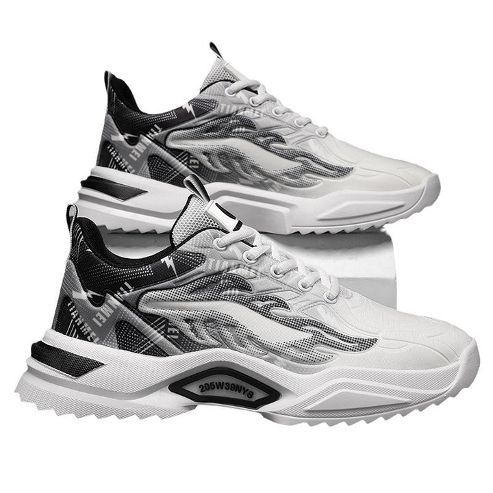 Unisex leichte Fashion-Plateau-Sneaker mit atmungsaktivem Mesh, dynamischem Wellenprint und gepolstertem Einstieg – Norré