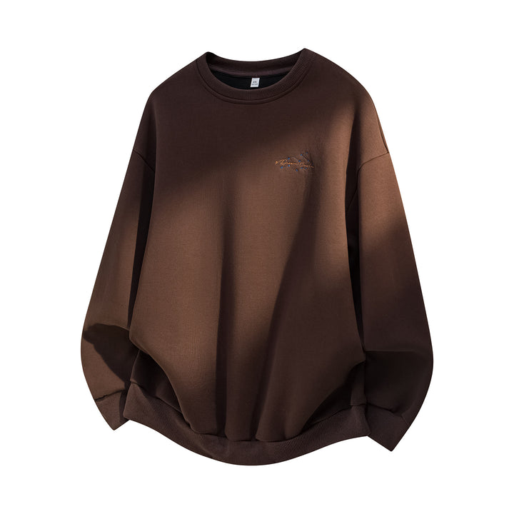 Unisex Oversize Baumwoll-Sweatshirt mit Rundhalsausschnitt, feiner Bruststickerei und elastischem Saum Echo Archiv