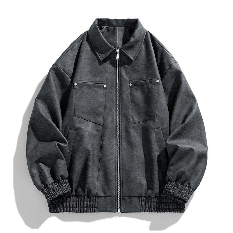 Herren Modische Jacke mit Stehkragen und praktischen Taschen – Taviero