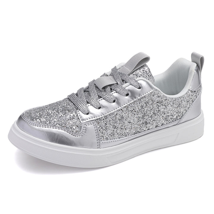 Damen nan Glitzer-Freizeitsneaker mit Metallic-Details, gepolstertem Einstieg und rutschfester Gummisohle Echo Archiv