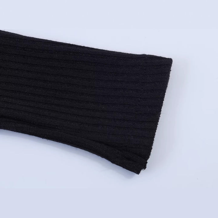 Damen Geripptes Cropped-Langarmtop mit Spitzen-V-Ausschnitt und Bindeband Echoarchiv