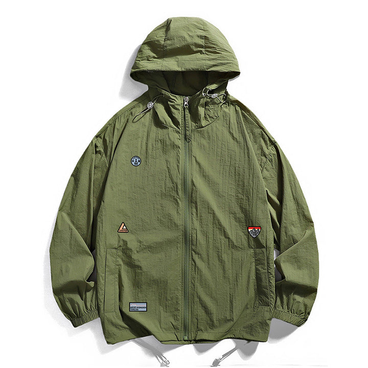 Herren multifunktionale Outdoor-Jacke mit verstellbarer Kapuze und Reißverschlusstaschen Echoarchiv