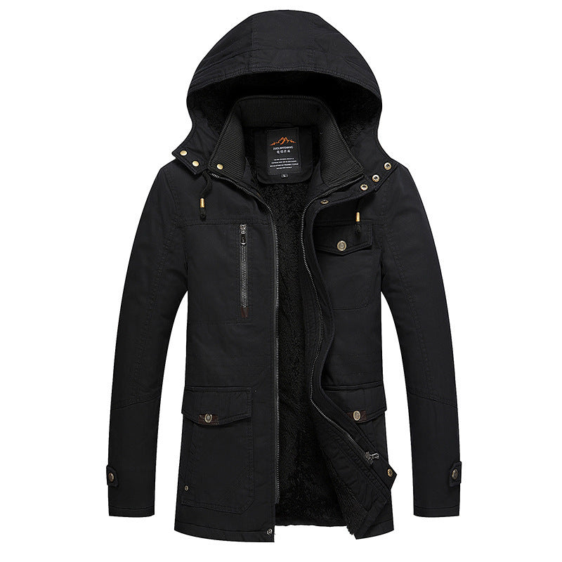Herren Utility-Parka mit kuscheliger Sherpa‑Fütterung, Kapuze und Cargo‑Taschen Echo Archiv