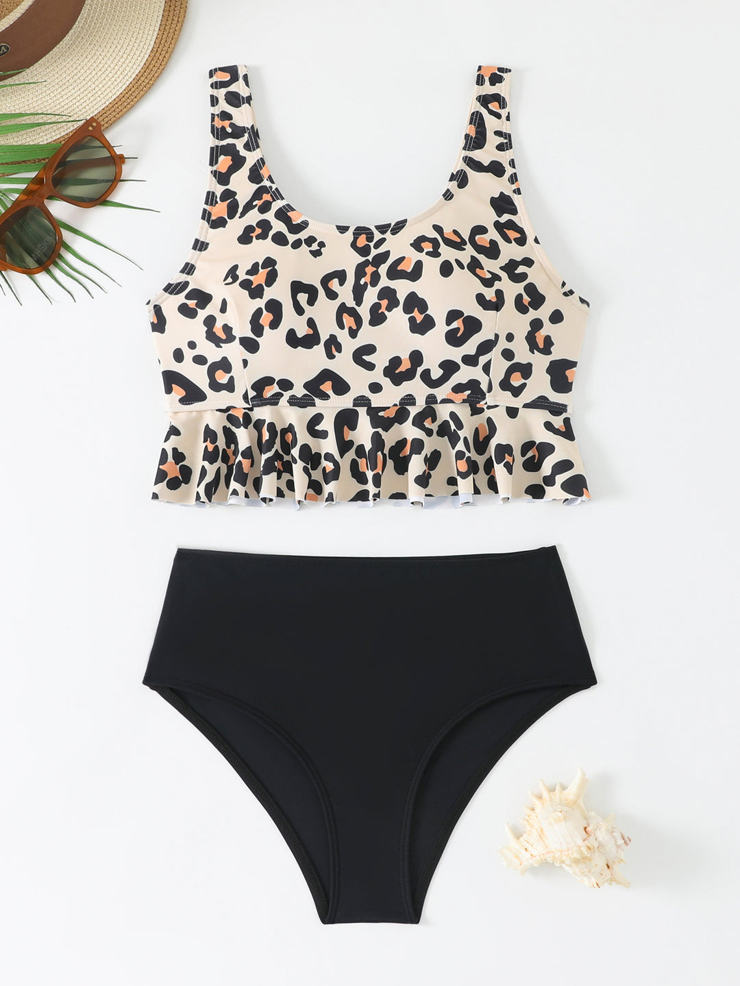Damen Bikinisit mit sportlichem Oberteil und hoch taillierten Bottoms Echo Archiv