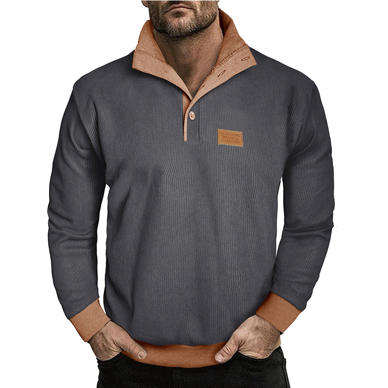 Herren Langarm-Pullover mit modischem Herrenkragen Echoarchiv