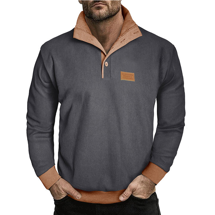 Herren Langarm-Pullover mit modischem Herrenkragen Echoarchiv
