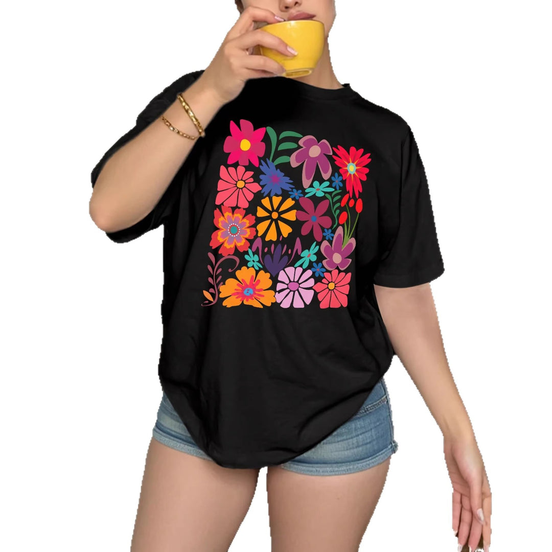 Damen T-Shirt mit buntem Blumenprint Echo Archiv