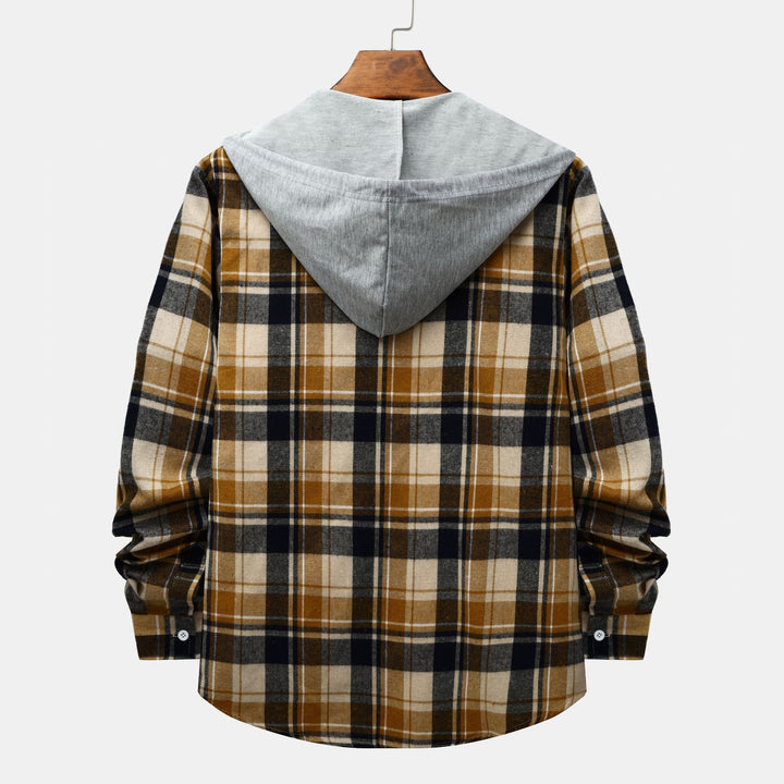Herren Karierte Hemdjacke mit Kapuze und bequemer Passform Echoarchiv