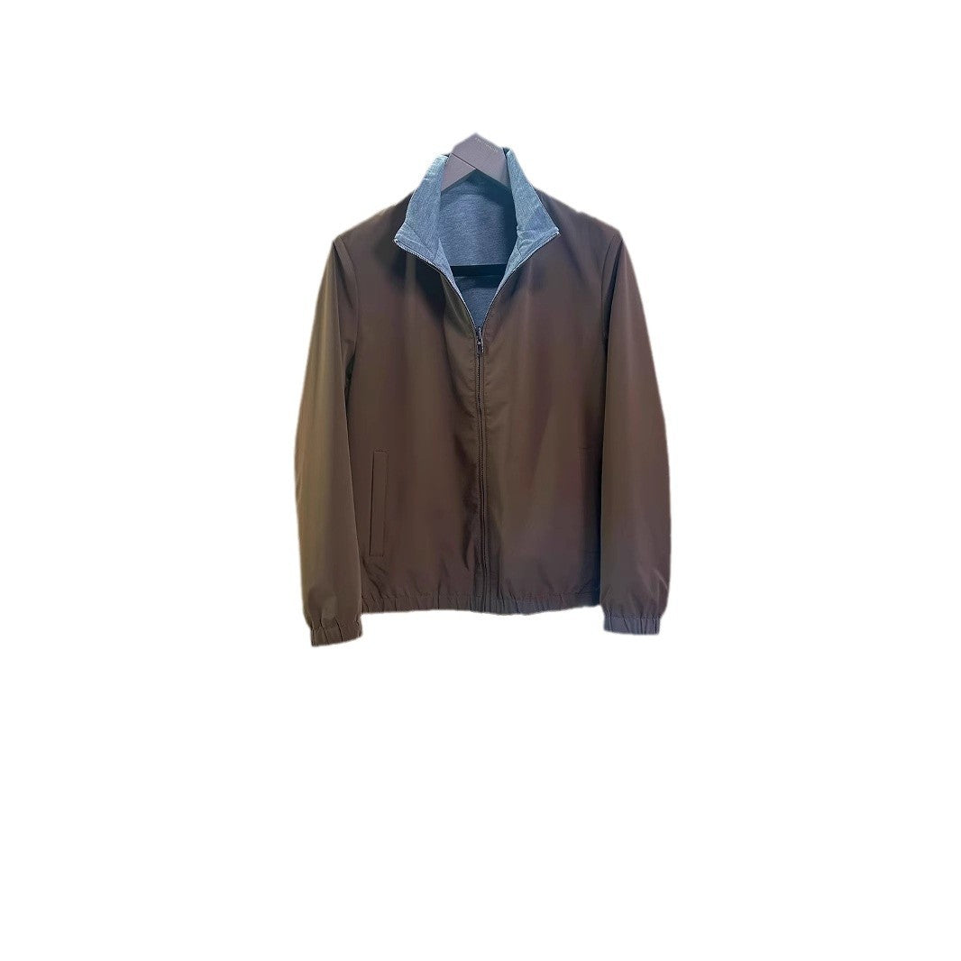 Herren Leichte Reißverschluss-Jacke mit elastischem Saum und kontrastkragen Echoarchiv