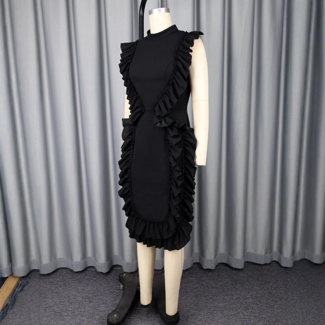 Damen Designer Kleid mit Rüschendetails Echo Archiv