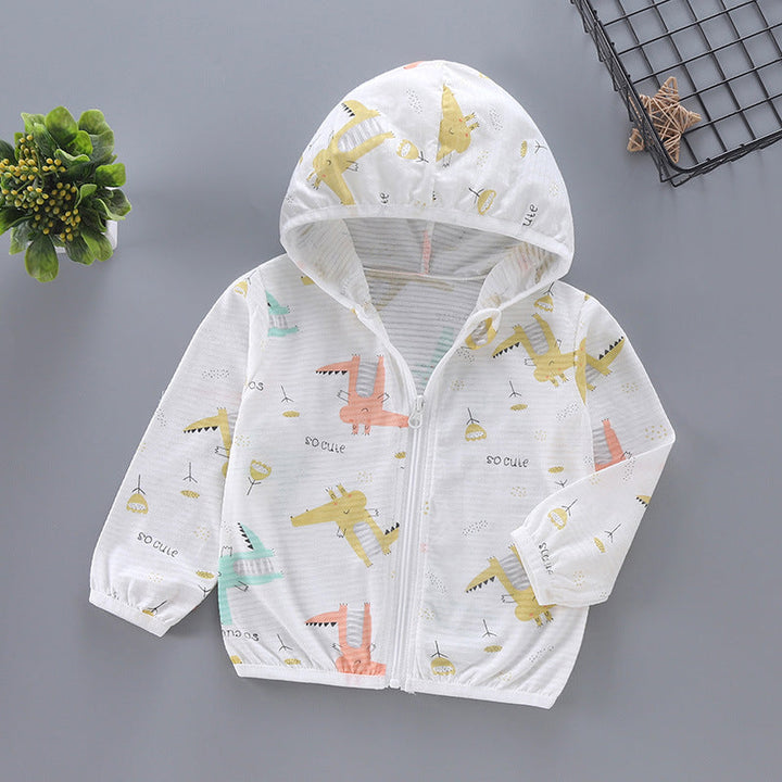 Unisex nan leichte Kapuzenjacke für Kleinkinder mit süßem Tierprint und Reißverschluss  Echo Archiv