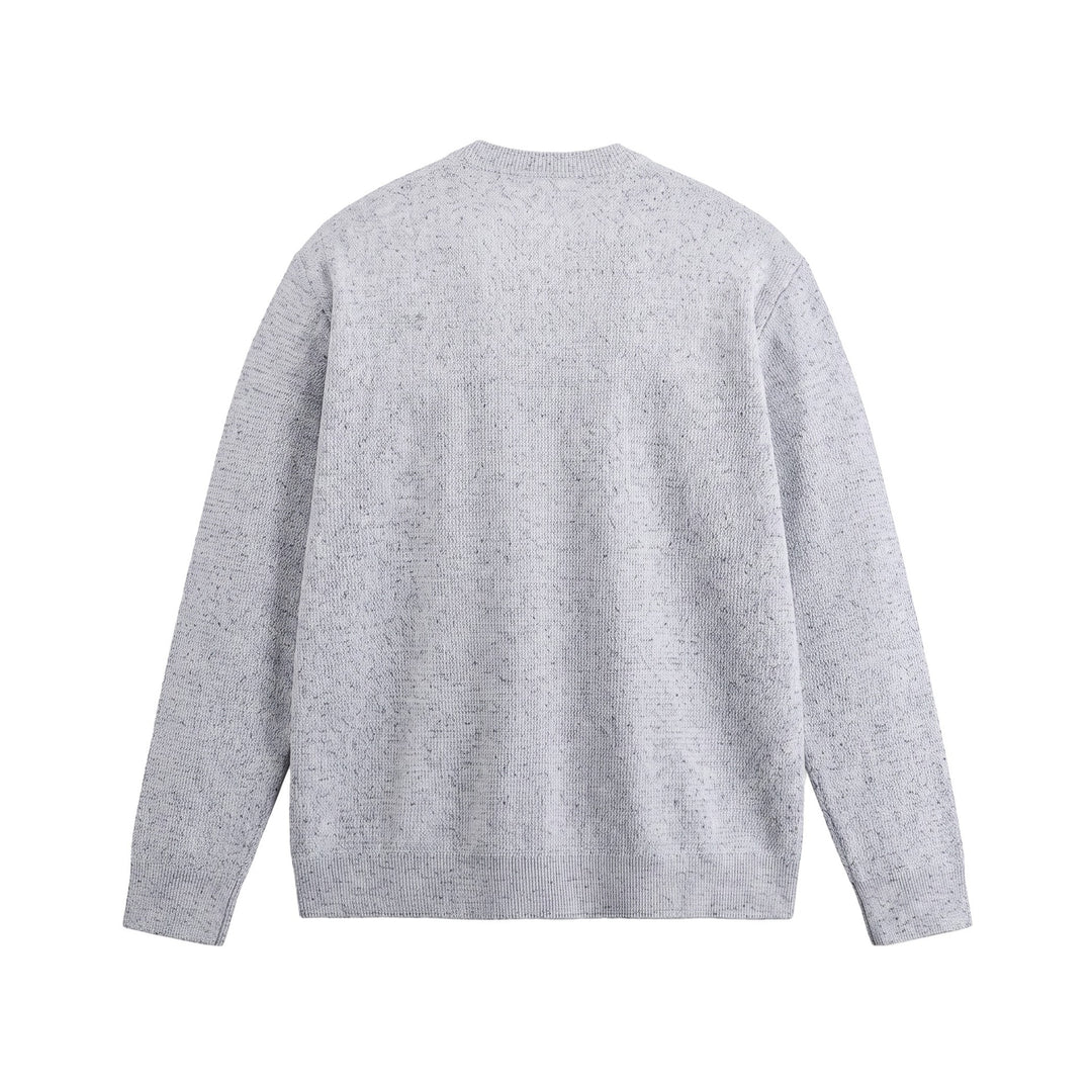Herren Strukturierter Henley‑Strickpullover mit Dreifach‑Knopfleiste Echoarchiv