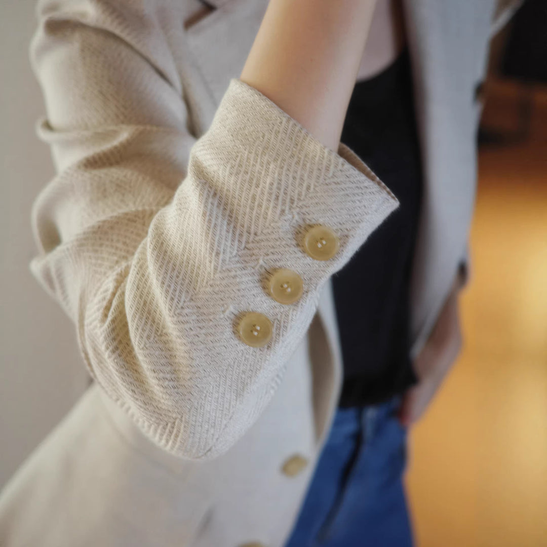 Damen Eleganter Strukturierter Blazer Echoarchiv