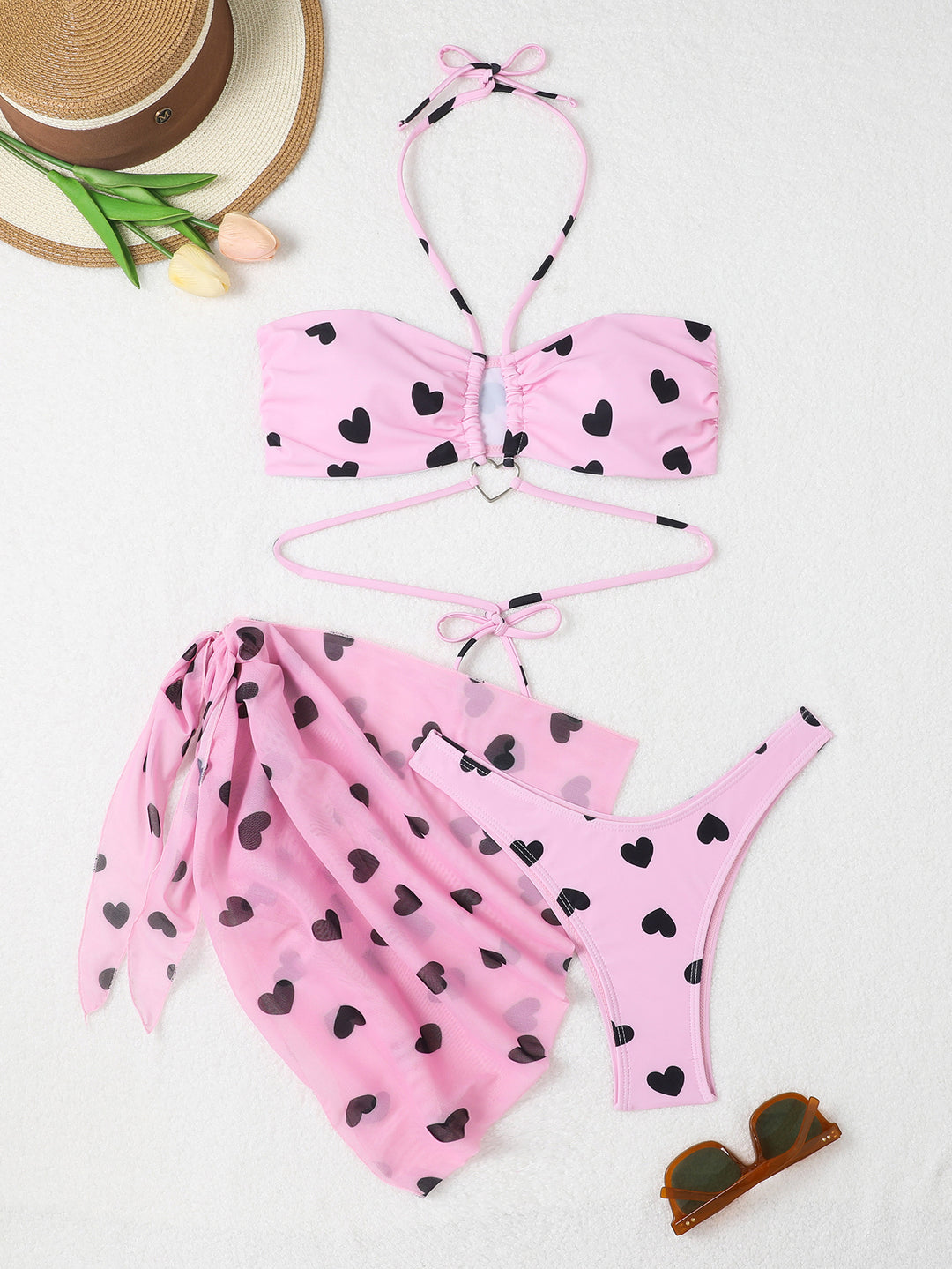 Damen Bandeau Bikini-Set mit verspieltem Herzdesign Echo Archiv