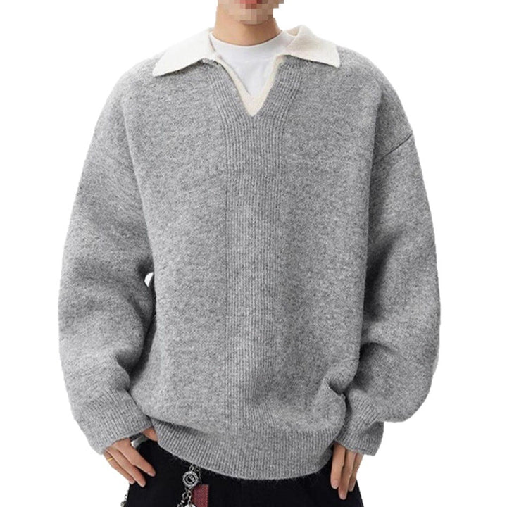 Damen Eleganter Grobstrickpullover mit V-Ausschnitt Echo Archiv
