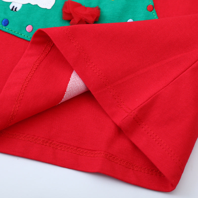 Mädchen Langarmkleid mit festlichem Weihnachtsbaum-Motiv Echo Archiv