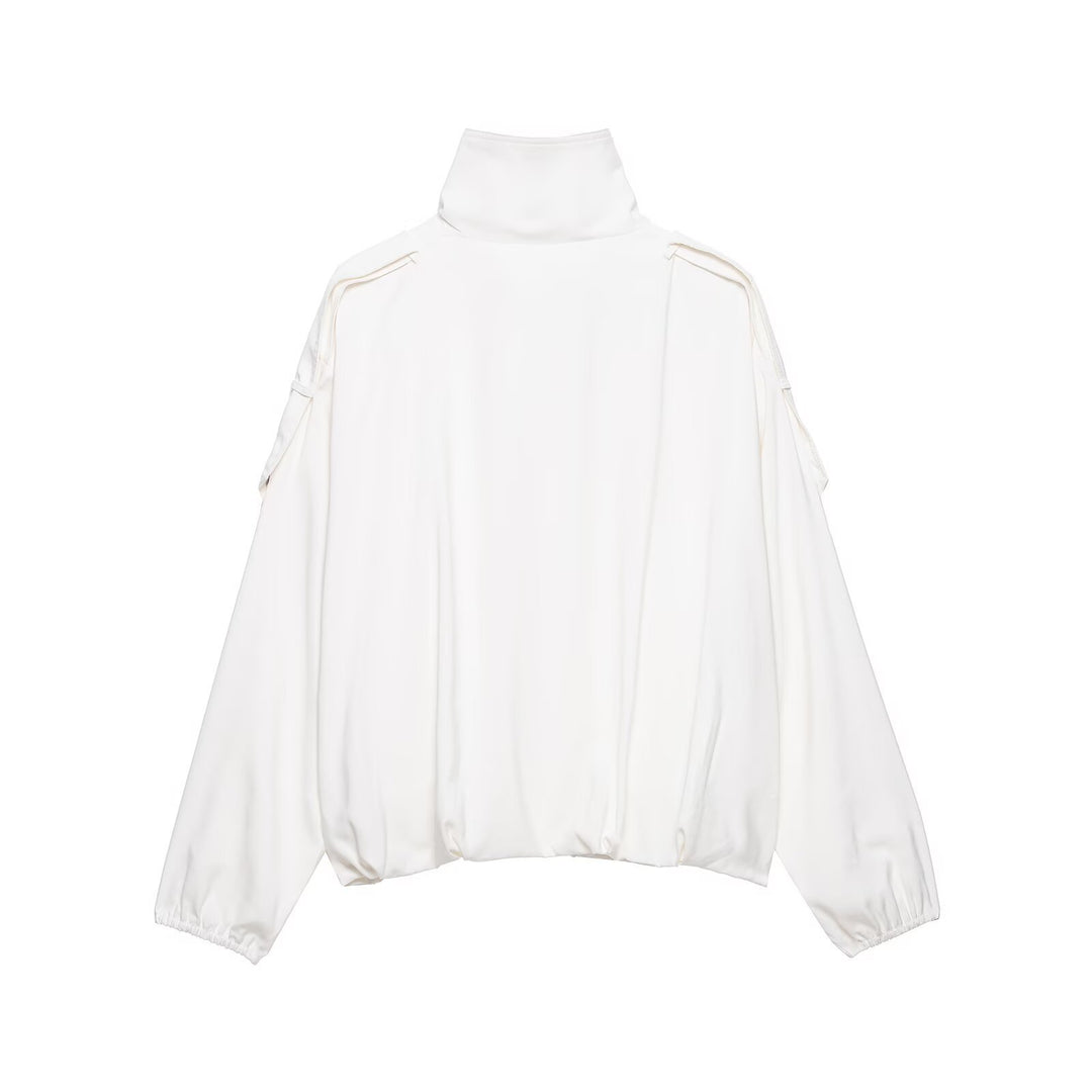Damen Oversize-Blousonjacke mit Stehkragen und Druckknopffront Echo Archiv